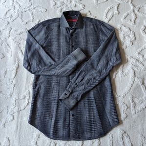 George Roth Los Angeles designer button up dress shirt, size medium.